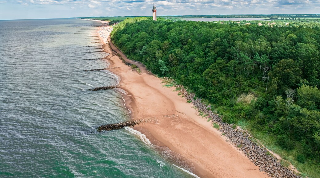 View from above coastline of the Baltic Sea in Rewal.