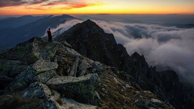 Enjoying sunset on Dumbier in Low Tatras. After a few hours hike we were rewarded by this amazing sunset with an inversion in the valley.
#Adventure #hike #outdoor #travel #slovakia #lowtatras #landscape