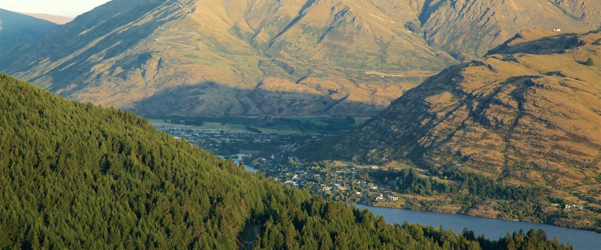 Frankton featuring a small town or village, forests and mountains