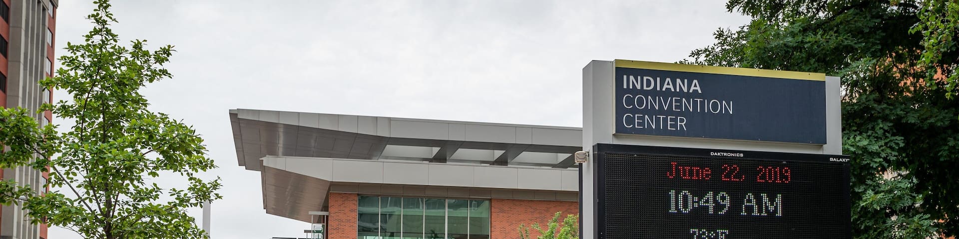 Indiana Convention Center which includes signage and flowers