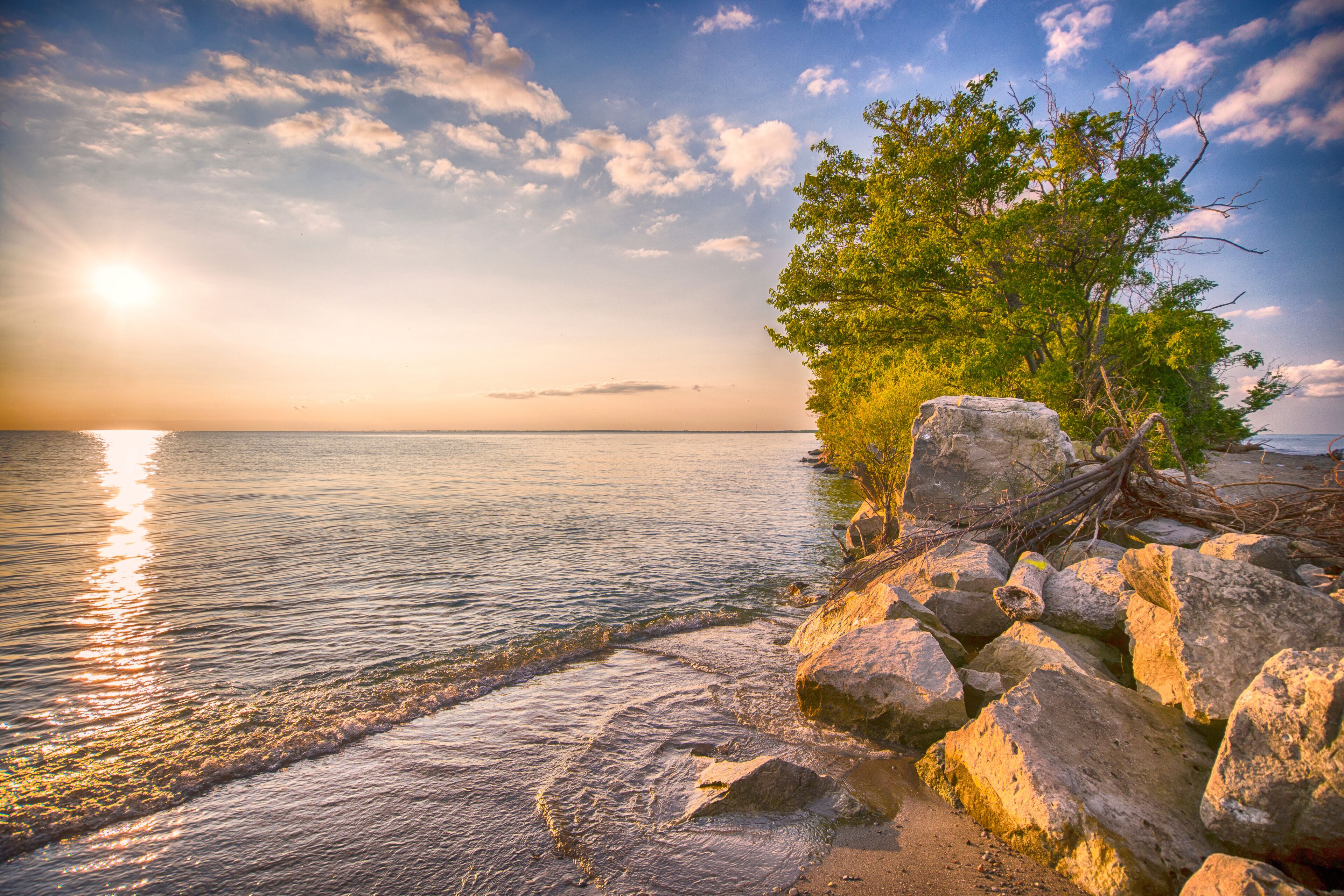 Point Pelee National Park beach at sunset