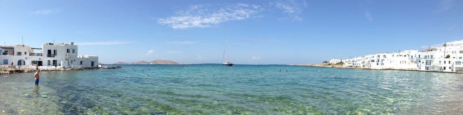 Naousa is a great town to visit on the island of Paros in Greece. There's great shopping, food, and places by the water to cool off. In fact, and old Venetian fort surrounds the port of Naousa which you can walk along and see all the fishermen coming back with their catches. #aquatrove