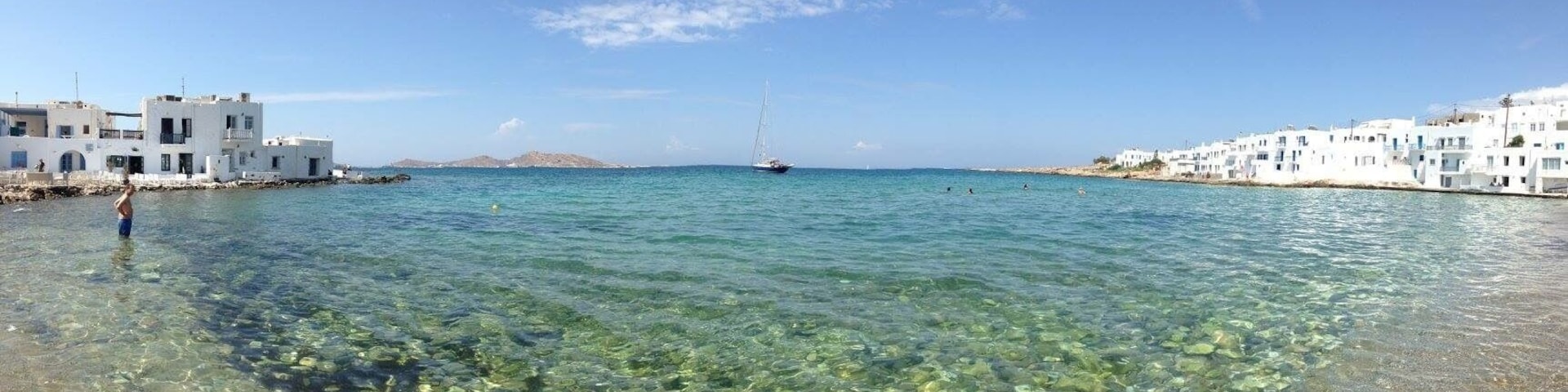 Naousa is a great town to visit on the island of Paros in Greece. There's great shopping, food, and places by the water to cool off. In fact, and old Venetian fort surrounds the port of Naousa which you can walk along and see all the fishermen coming back with their catches. #aquatrove