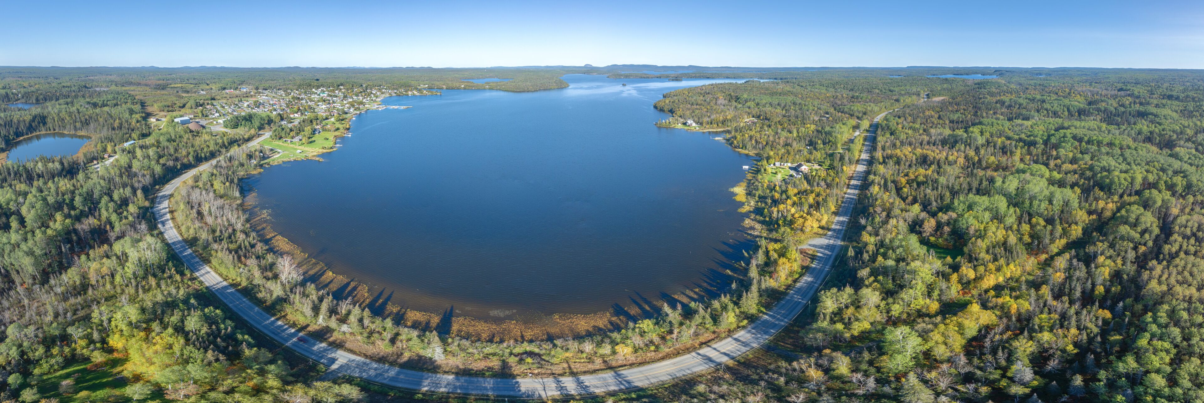 Aerial Of Northern Ontario Town