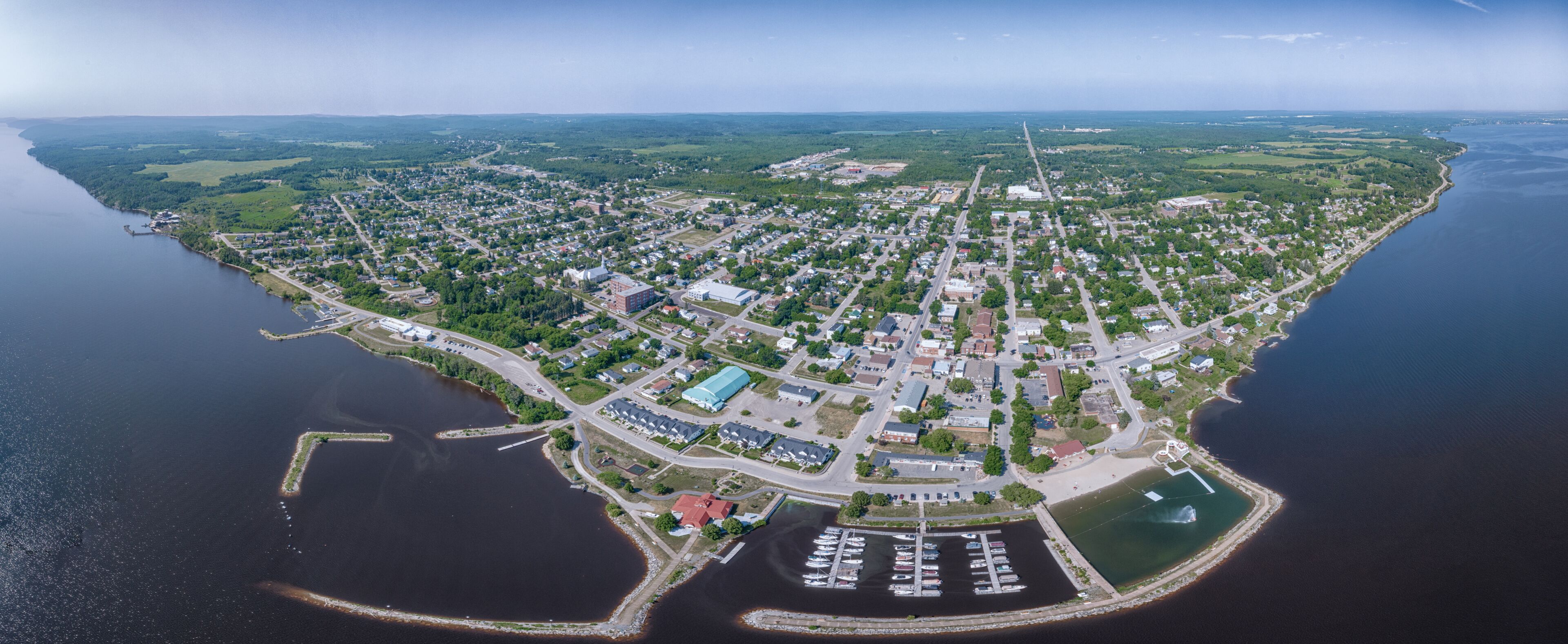 Northern Ontario Canada Town From Above