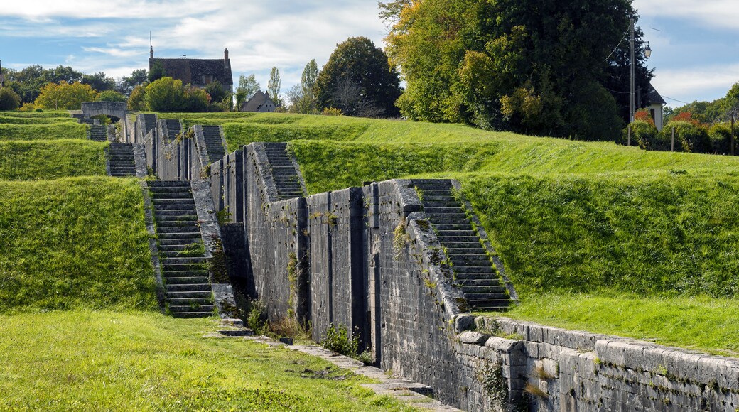 The seven locks in the city of Rogny, center France is an famous ancient construction built to the Loire to the Seine water system.