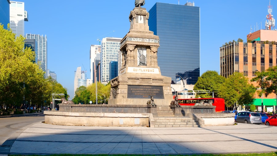 The Monument to Cuahutemoc at Paseo de la Reforma in Mexico City