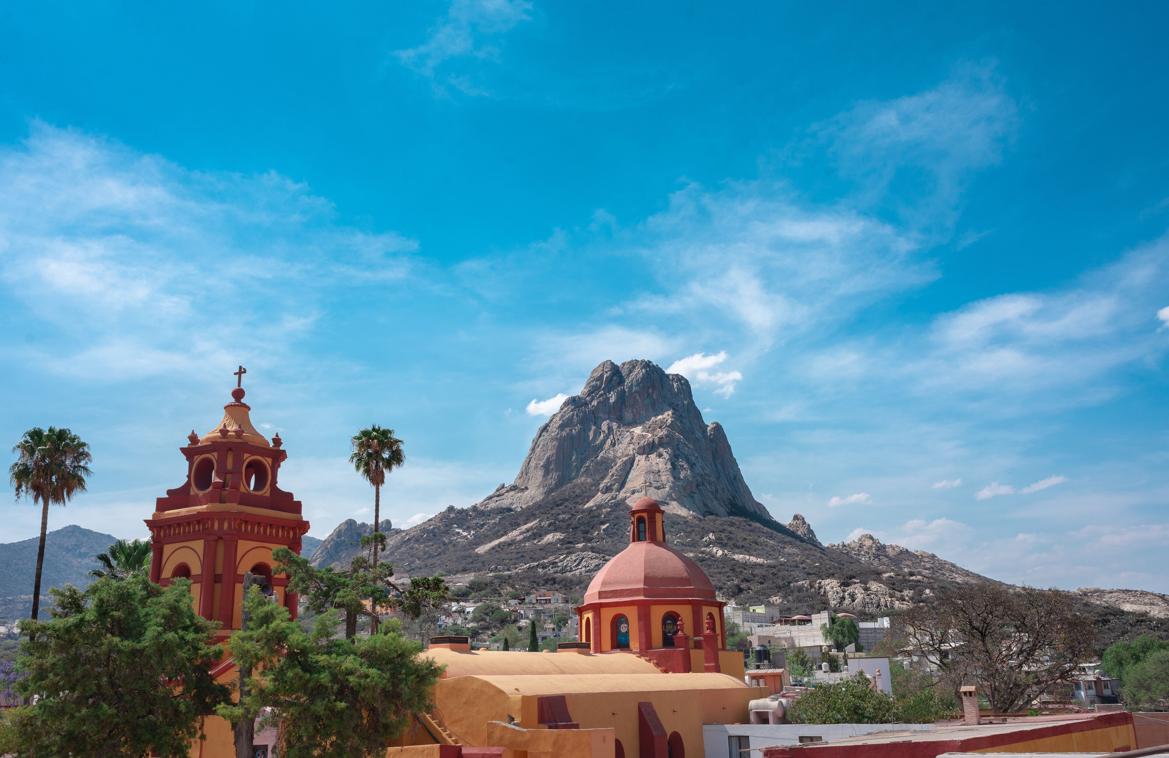 church of the peña del bernal in santiago de querétaro mexico, magical town