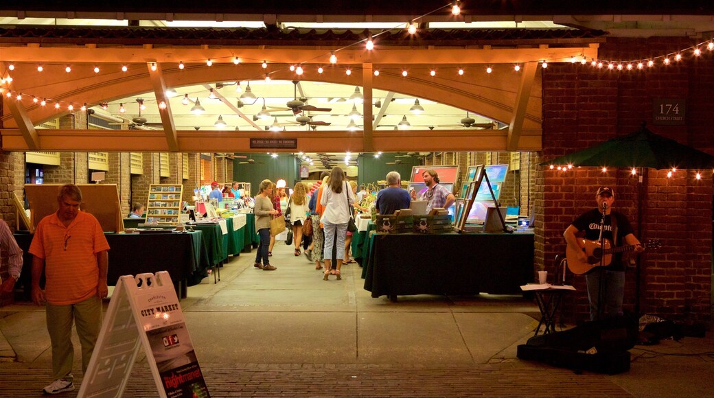 Charleston Historic District which includes performance art, night scenes and music