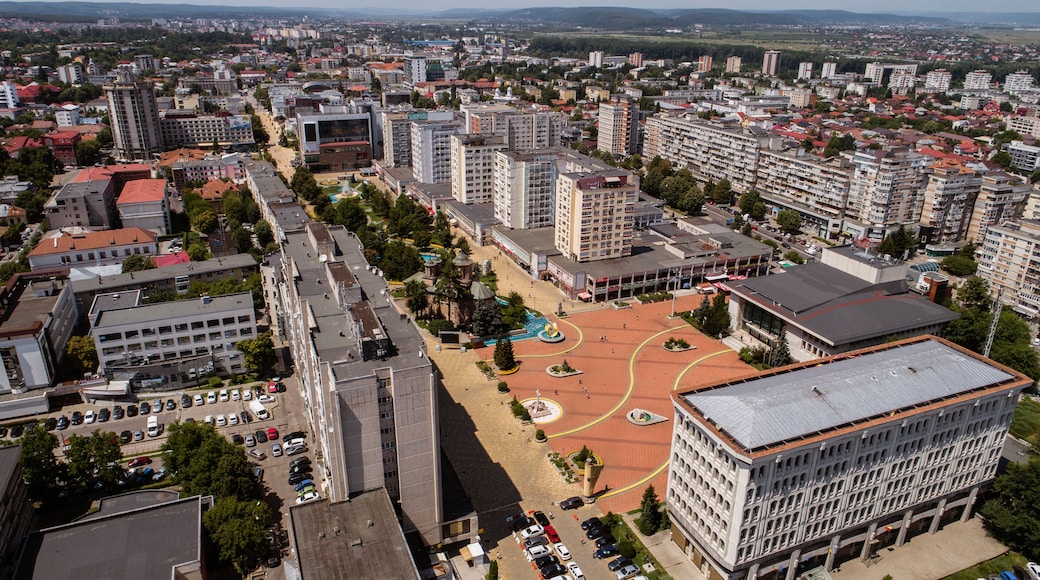 Aerial view of Pitesti, Romania on a sunny day