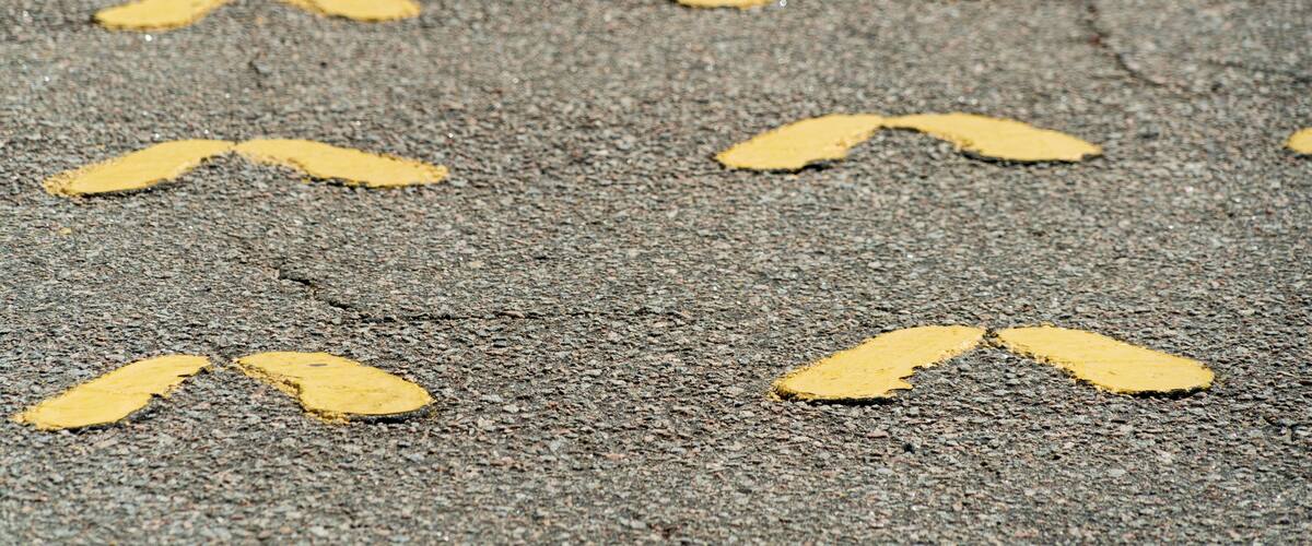 The Yellow Foot Prints at Marine Corps Recruit Depot, Parris Island, South Carolina