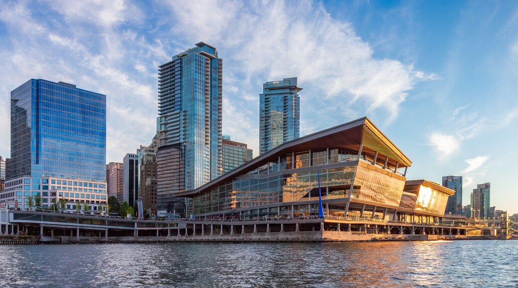 Canada Place and Downtown City Buildings in Coal Harbour, Vancouver, BC, Canada