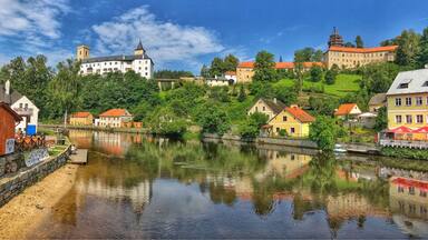 A very attractive place with Hrad Rozmberk on the hill, one of the oldest castles in the area
