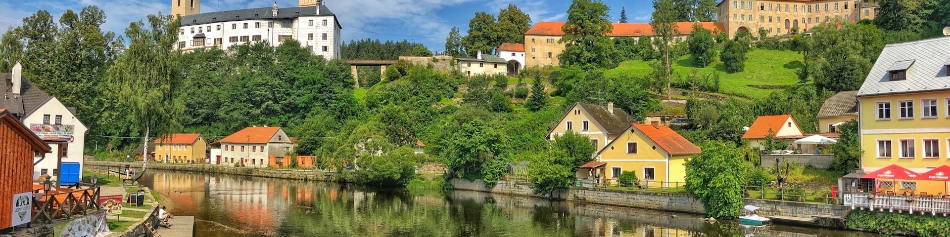 A very attractive place with Hrad Rozmberk on the hill, one of the oldest castles in the area