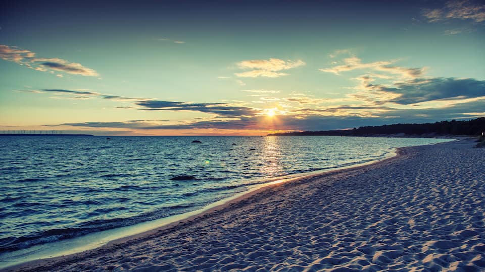 Beautiful sunset at the sea, the Baltic Sea