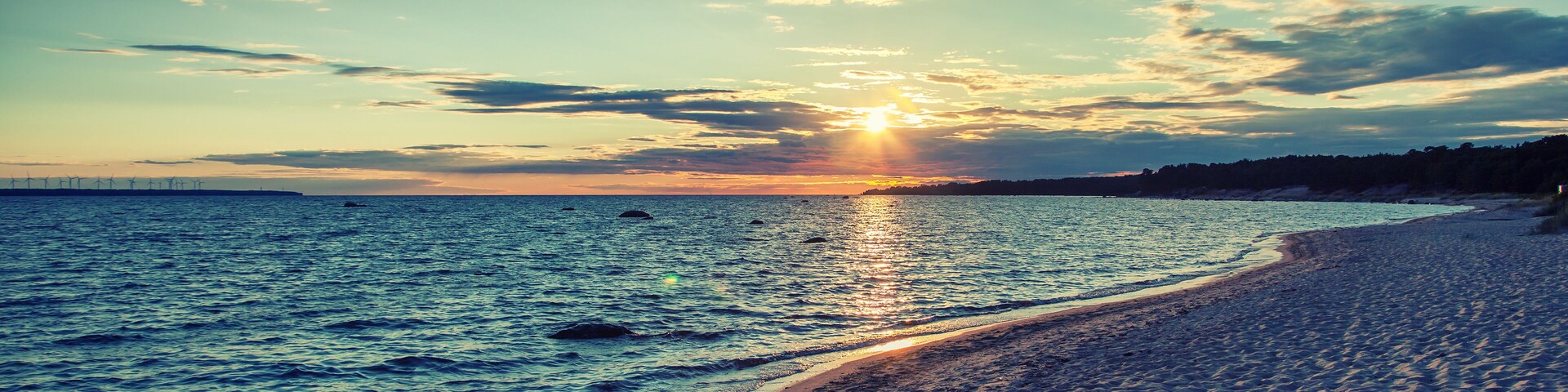 Beautiful sunset at the sea, the Baltic Sea
