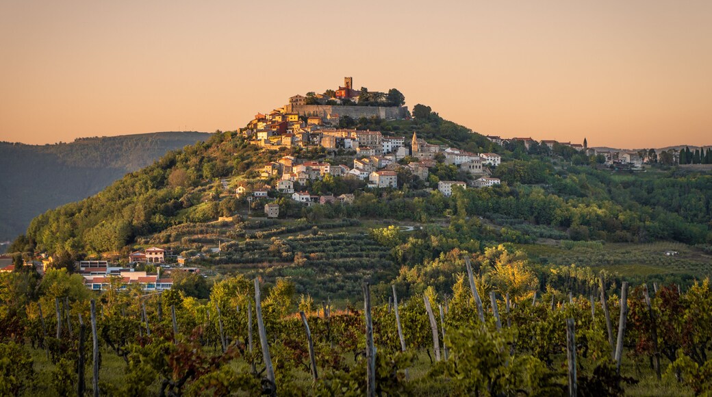Beautiful sunset in Motovun, Croatia