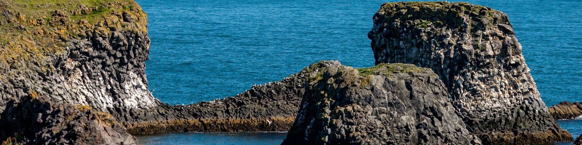 The cliffs between Arnarstapi and Hellnar in Snaefellsnes, west Iceland