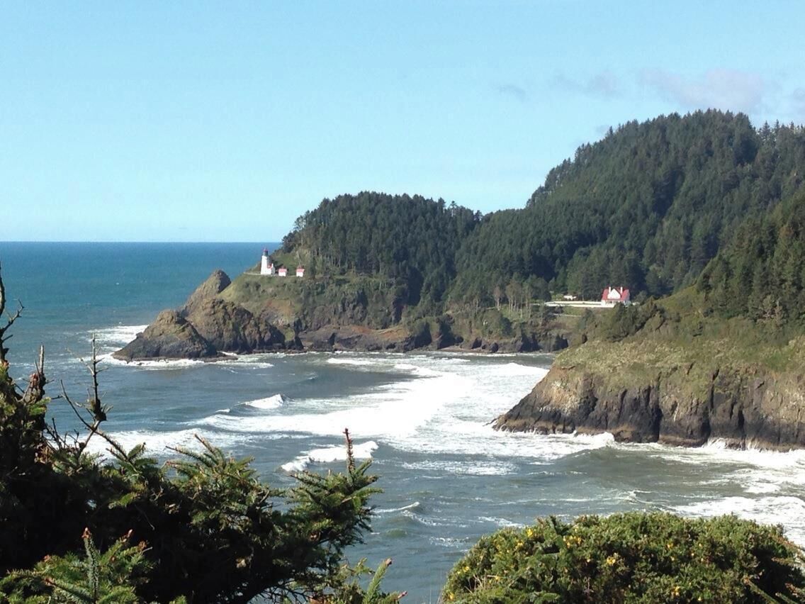 Overlooking the Oregon coast and Haceta Head Lighthouse just outside of Florence, OR.  One of the most beautiful coast lines in the world!  This was on a birthday trip to Yachats.  It was so beautiful on the drive over that we had to stop and take photos all along the way!  #BeachBound