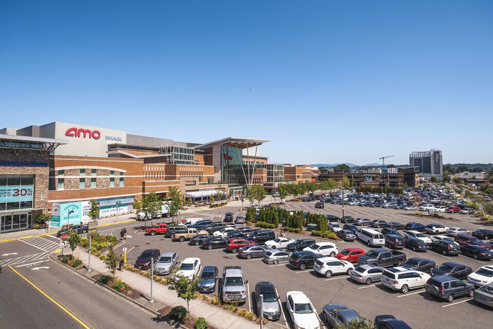 A large parking lot with a modern building labeled 'Amo IVAX' in the background.