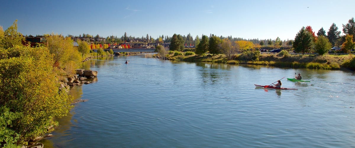 Old Mill District featuring kayaking or canoeing and a river or creek