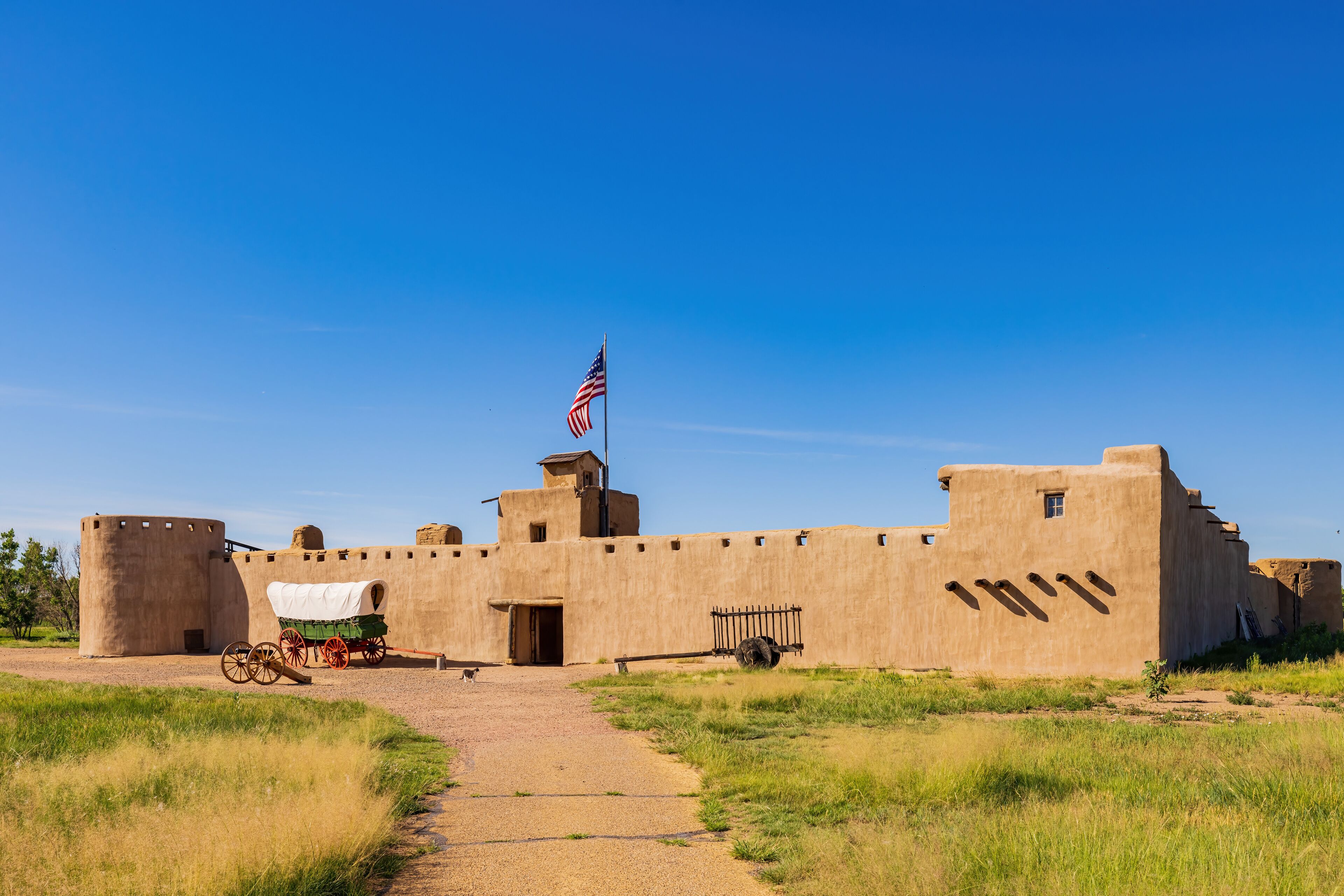 Sunny view of the Bent's Old Fort National Historic Site