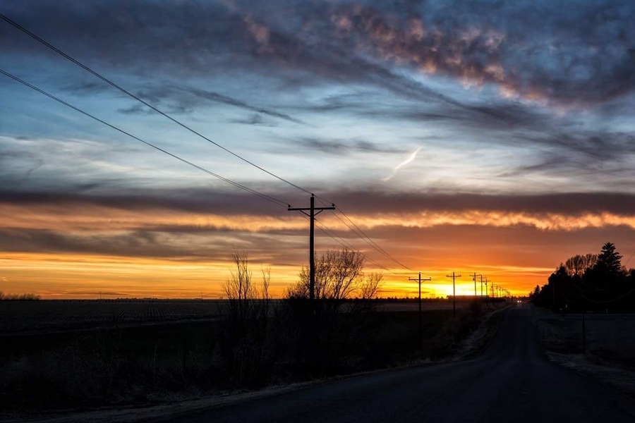 Beautiful sunset on a very long work day. Burlington is a small farmers town with its own charm, away from the stress of the big cities.