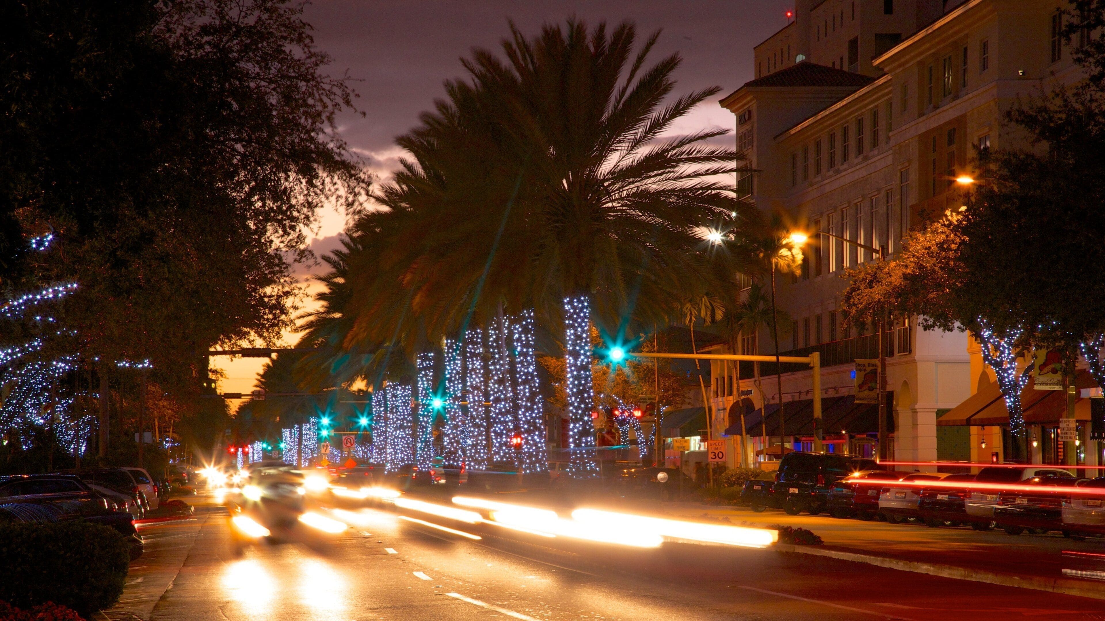 Miracle Mile featuring street scenes, a city and a sunset