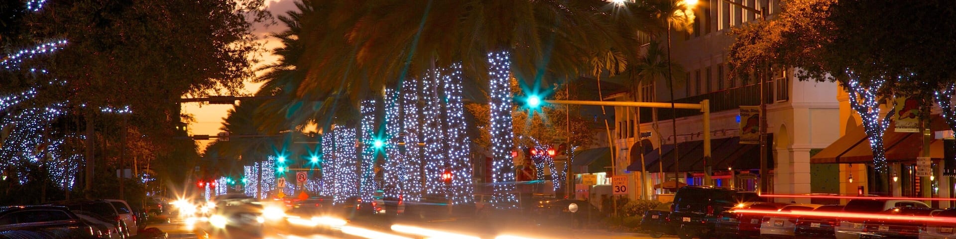 Miracle Mile mettant en vedette scÚnes de rue, une ville et scÚnes de soirée
