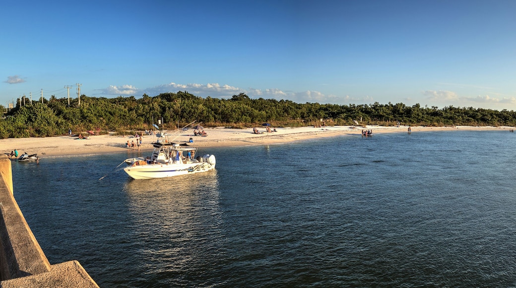 Big Carlos Pass bridge stretches across the water of Estero Bay in Bonita Springs