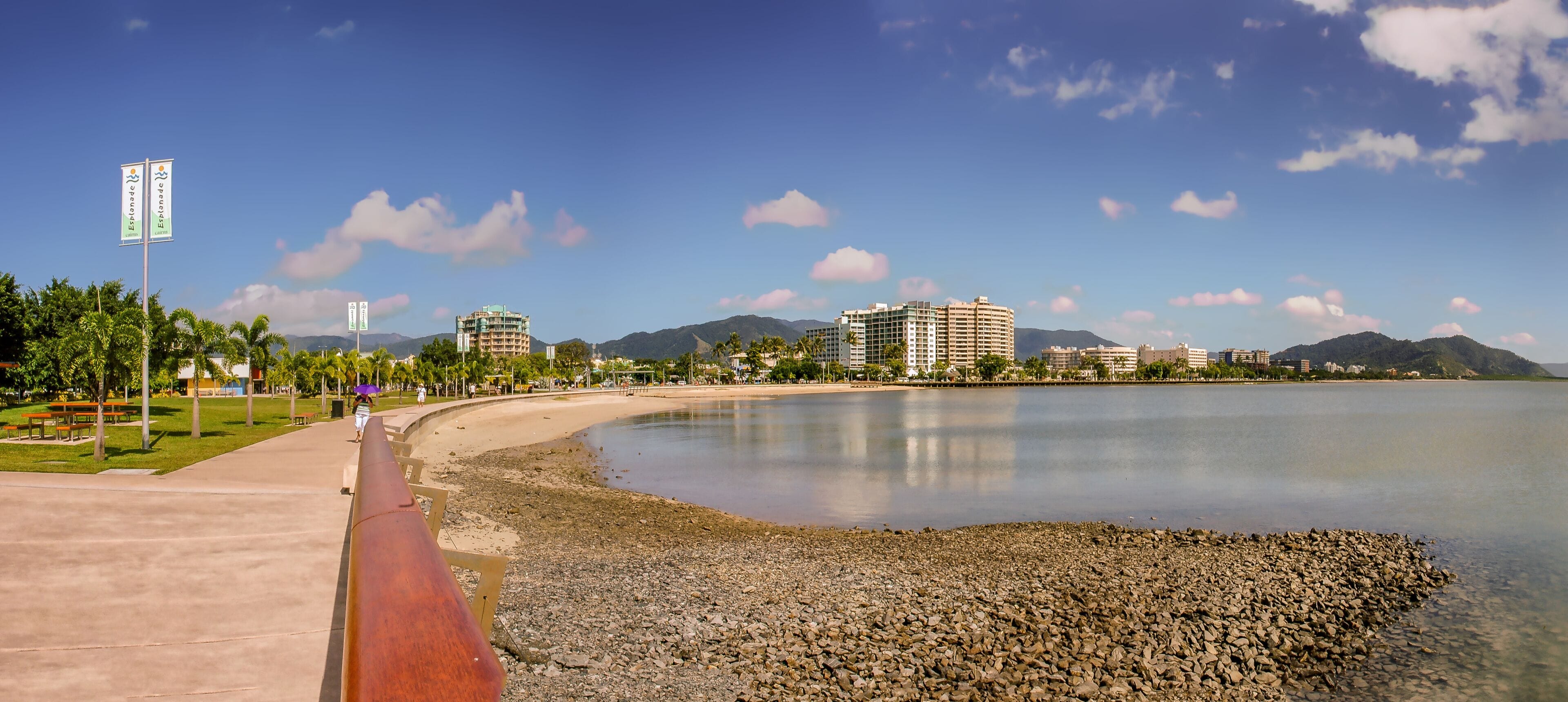 Panoramic view of Cairns coastline in Queensland, Australia.