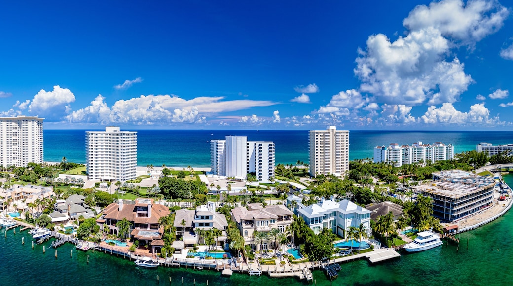 City with condominium and beach in Boca Raton, Florida
