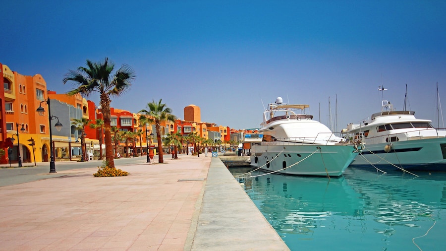 Yachts in the port of Hurghada, Egypt