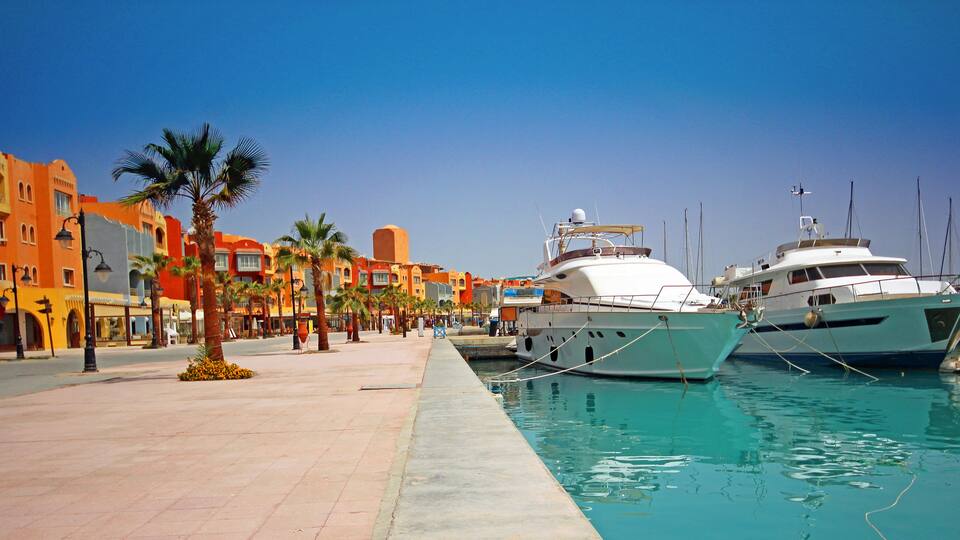 Yachts in the port of Hurghada, Egypt