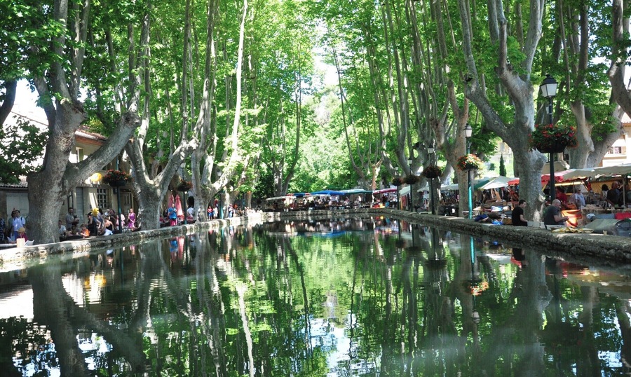 Cucuron's weekly market surrounds the etang (pond) just outside the medieval heart of this beautiful town. It was the location for a famous scene in the Russell Crowe movie 'A Good Year'. #market