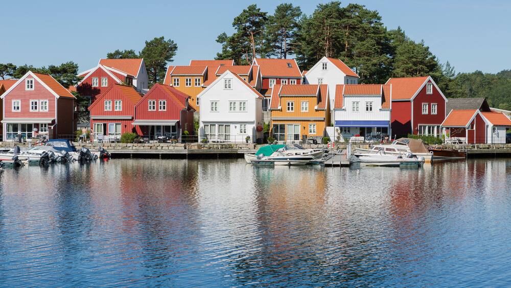 Häuser von Svennevik, Südnorwegen