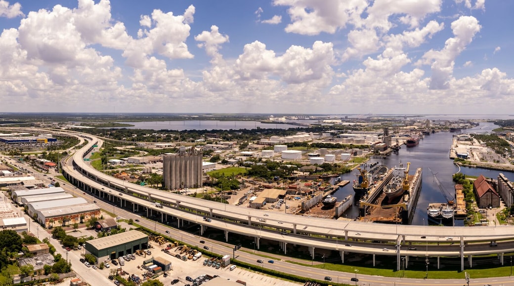 Aerial panorama Port of Tampa FL USA