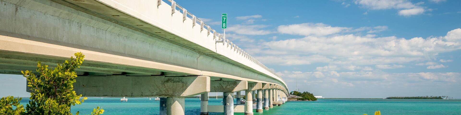 Seven Mile Bridge showing general coastal views and a bridge