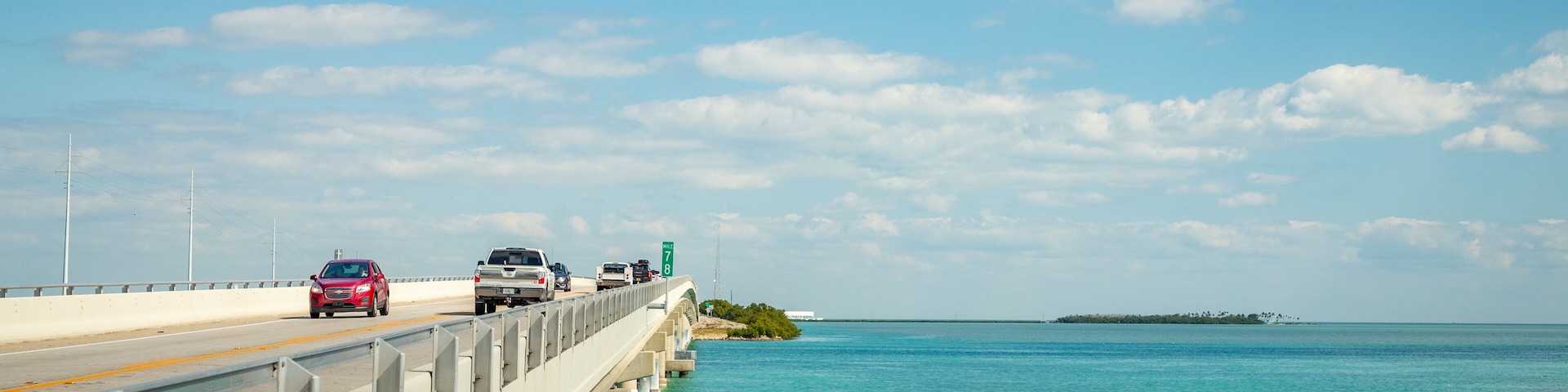 Seven Mile Bridge featuring a bridge and general coastal views