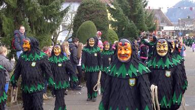 Bergteufel Oberprechtal beim Jubiläumsumzug 50 Jahre Narrenzunft Bleibach "Der Silberklopfer" e.V. am 25.01.2015