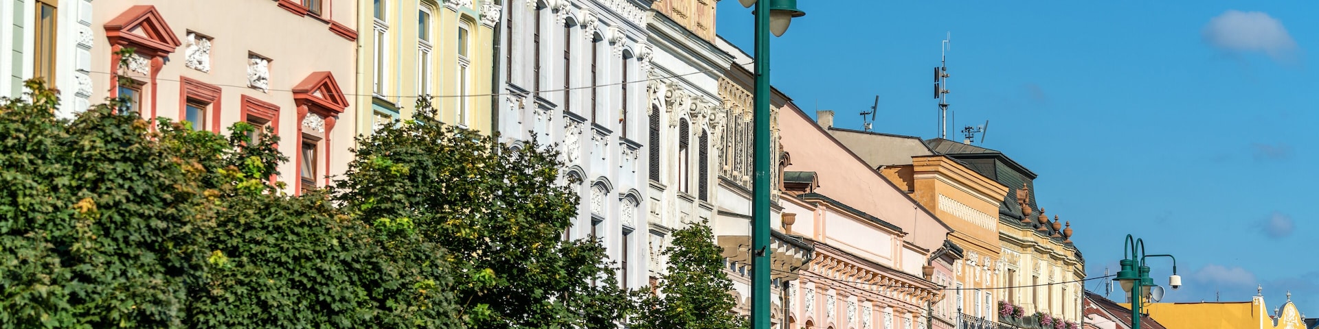 Traditional buildings in the old town of Presov, Slovakia