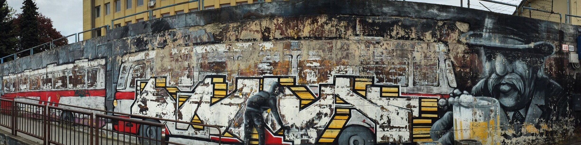 A nice graffiti greeting upon exiting the train station.