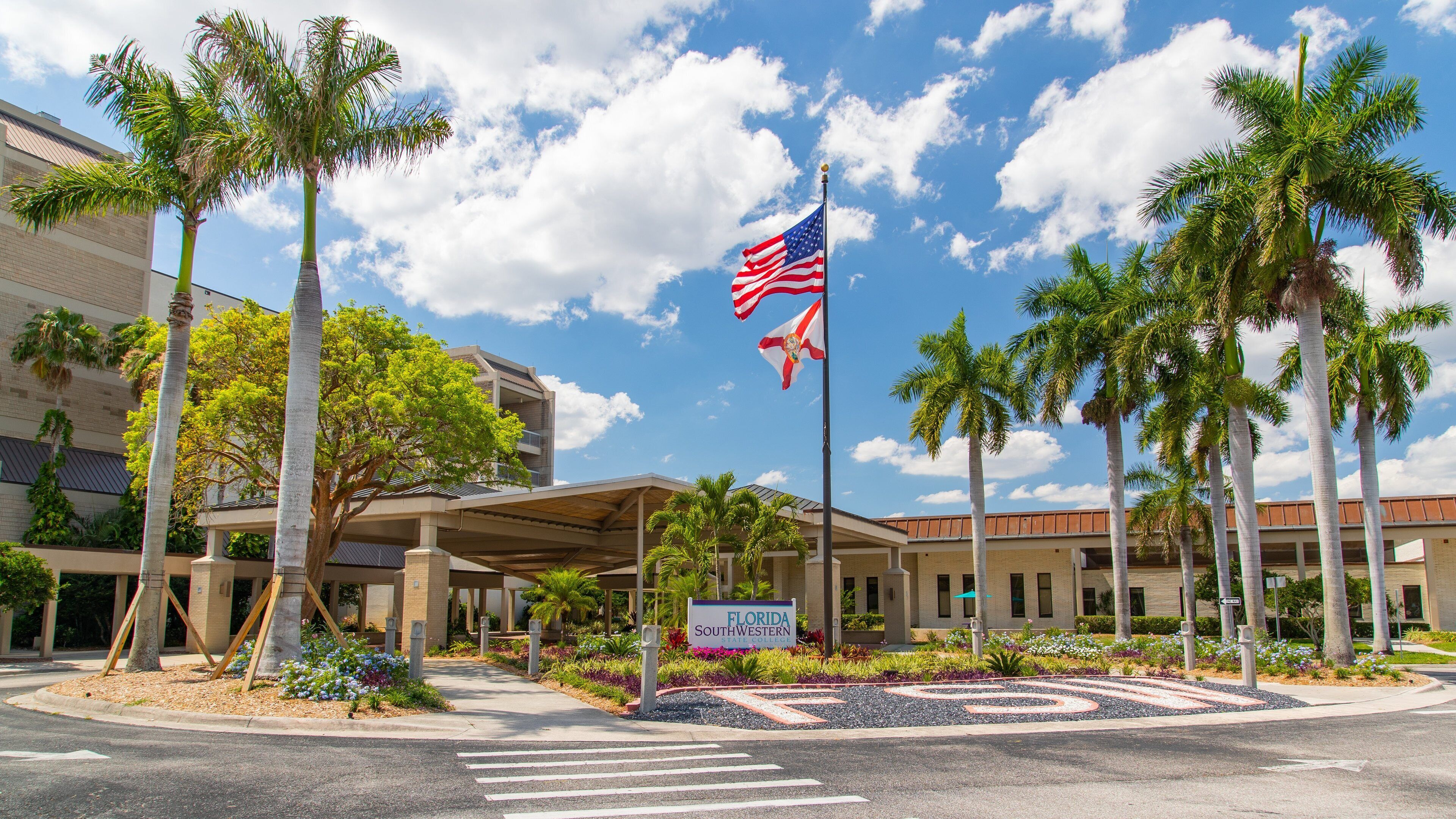 Barbara B Mann Hall which includes signage