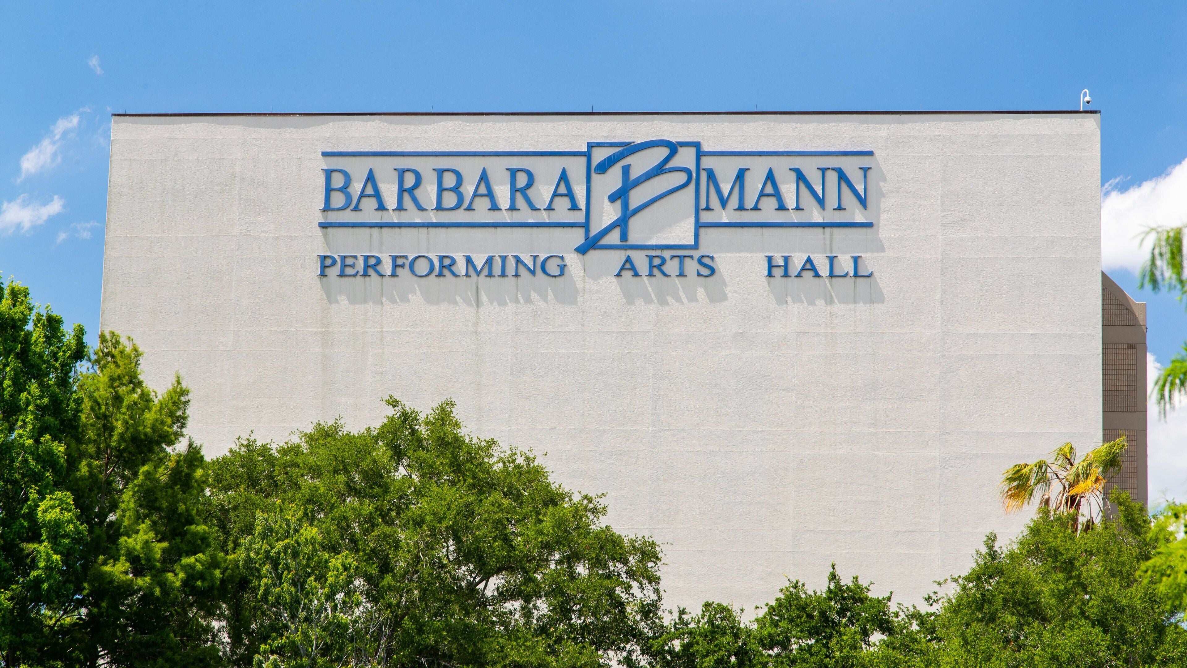 Barbara B Mann Hall featuring signage