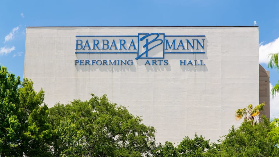 Barbara B Mann Hall featuring signage