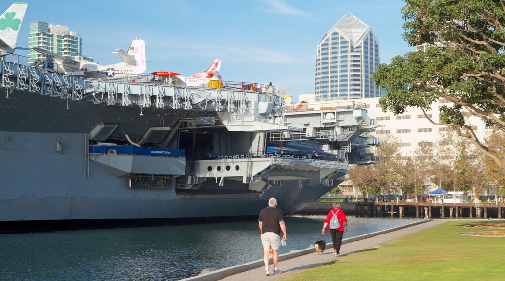 Navy Pier presenterar flygplan, en marina och en hamn eller havsbukt