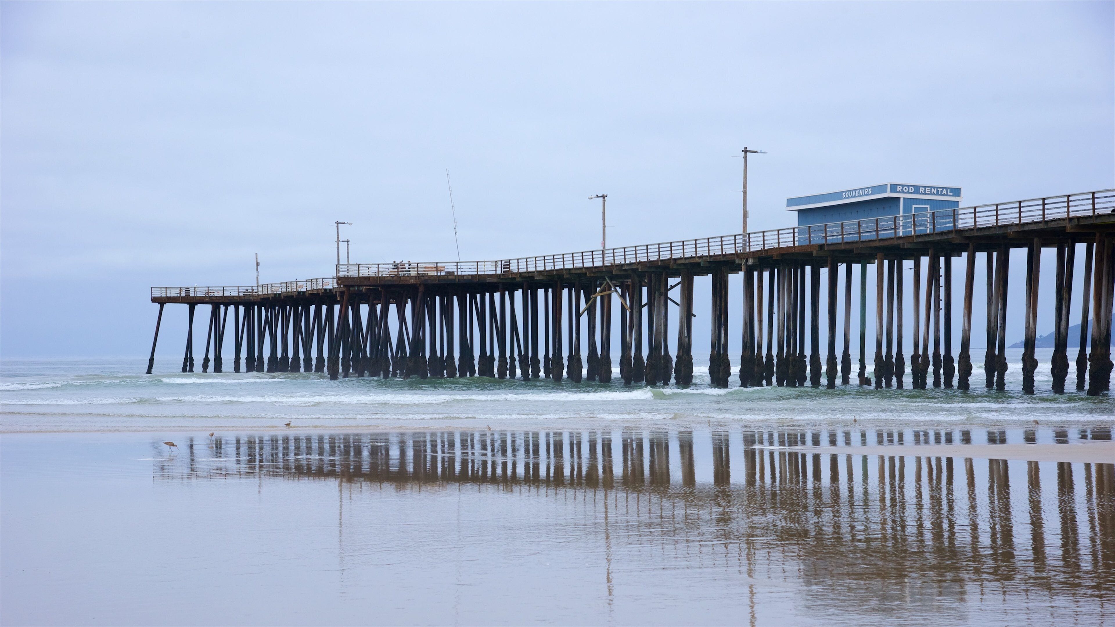 Pismo Beach Pier featuring a beach