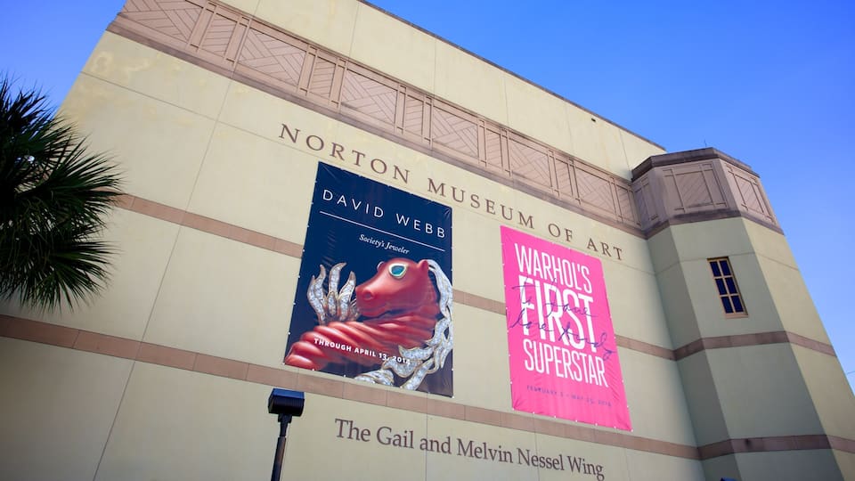 Norton Museum of Art which includes signage and art
