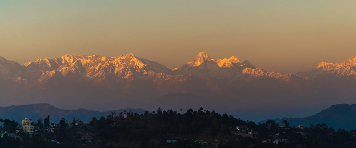 Himalayan Mountain Peaks Ranges at Kasardevi Almora Uttarakhand India