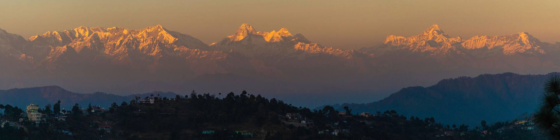 Himalayan Mountain Peaks Ranges at Kasardevi Almora Uttarakhand India